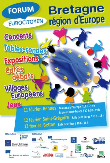 « Bretagne, Région d'Europe » le forum euro-citoyen du 11 au 13 février 2011